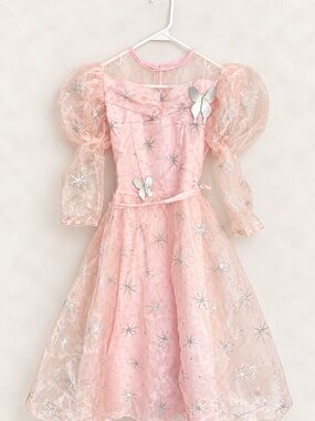 Youth Girls Glenda Pink Butterfly Starry Girls' Costume Dress / Wizard of Oz
